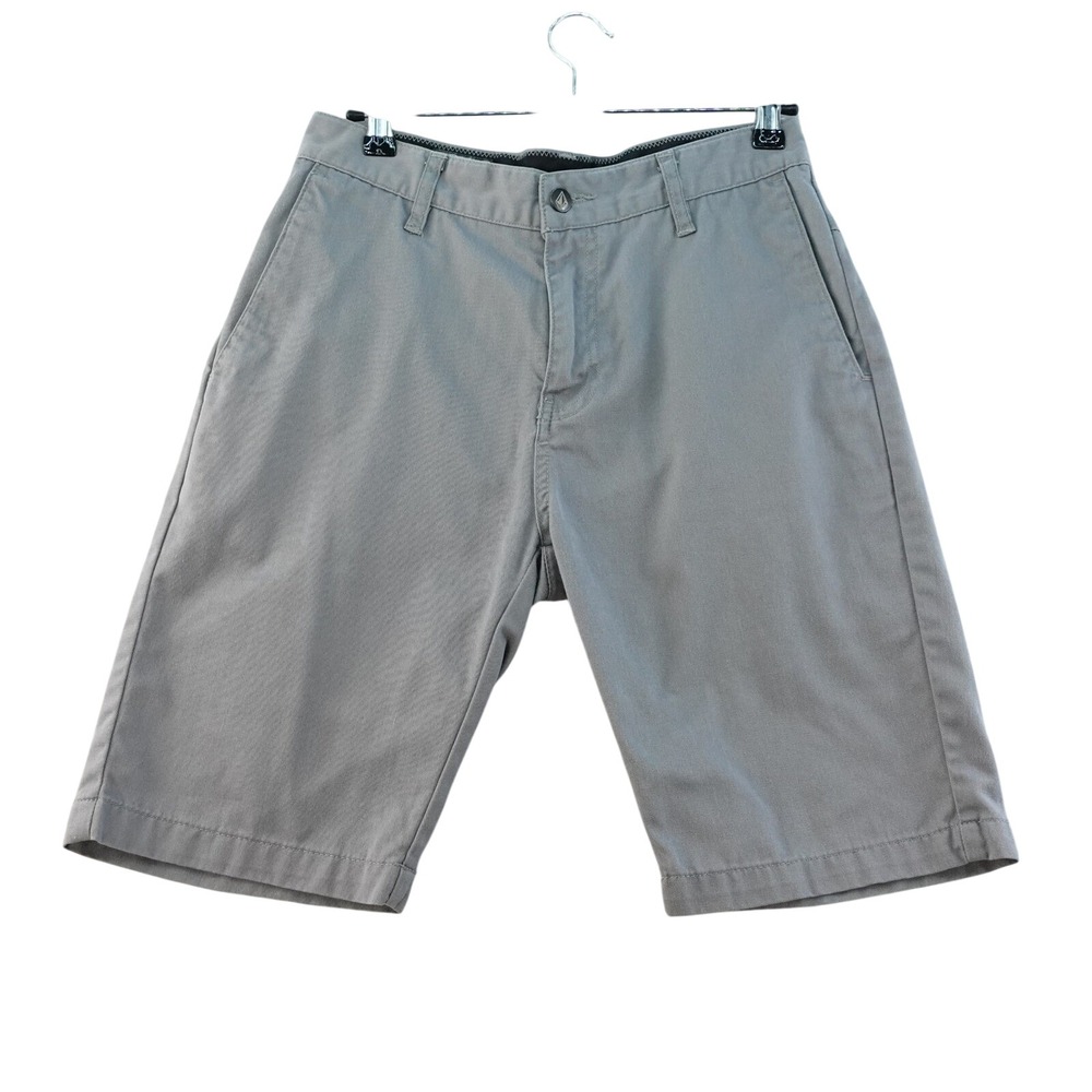 Volcom Men's 28 Shorts Casual Gray Chino Skate Everyday Flat‎ Front u2k Baggy